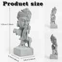 LIYAOLI Buddha Statue for Aquarium Decor, Sandstone Fish Tank Accessories, Laughing & Wrathful Face Zen Figurine Home Decoration, Betta Fish Tank Decor for Good Luck, Wealth Feng Shui