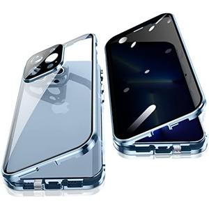 Anti Peeping Case for iPhone 15 Pro Max, Jonwelsy 360 Degree Front and Back Privacy Tempered Glass Cover, Anti SPY Screen, Anti Peep Magnetic Adsorption Metal Bumper