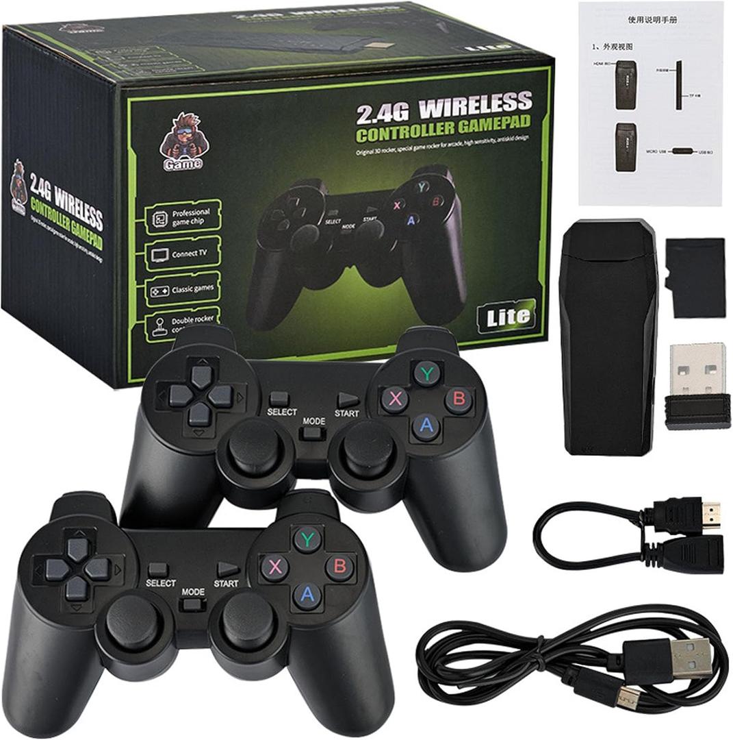 Retro Game Stick,2025 New Game Stick 4k 60,000 Games, Retrodock Pro Console, Retro Gaming Console,Plug and Play 4k Game Stick Pro, 2 Wireless Controllers for Multiplayer Parties (Black 64GB)