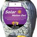 Owlsome Solar Owl with Colored Flashing Eyes, Rotating Head, Hoot Sound, Motion Detector and Silent Mode, Plastic Owl Garden Sculpture, Garden Decoration