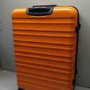 Amazon Basics 30" Hardside Large Checked Luggage, Expandable For Up to 15% More Space, Hardshell Suitcase With Wheels, Scratch-Resistant Surface, Four Multi-directional Wheels, Orange, Size: Large Checked