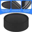 6 Pcs 24 Inch x 29 Inch Large Restaurant Serving Trays, Black PP Plastic Non Slip Tray,Oval Plastic Food Serving Tray with Raised Edges for Home Kitchen Restaurant Cafeterias Fast Food Service