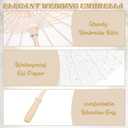 Aodaer 50 Pack 33 Inches Paper Umbrellas for Wedding Chinese Japanese Parasol Paper Decorative Oiled Umbrella DIY Painting Crafts for Bridal Party Decor Photography Props, White