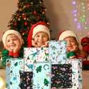 Dinosaurs Christmas Wrapping Paper for Boys Girls Kids - 8 Jumbo Sheets Cartoon Dinosaurs, Santa Hats and Snowman Designs - DIY Gift Wrap for Party Favors New Year Birthday Gift, 28"x40" (Dinosaur)