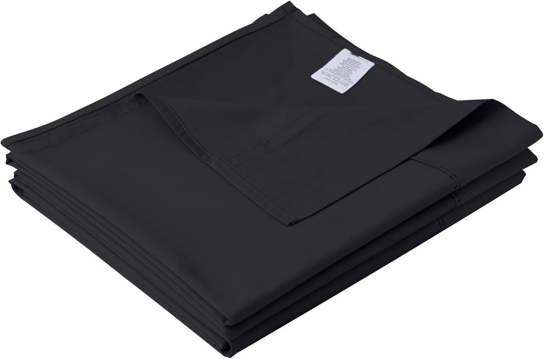 Cotton King Flat Sheet Only, 600 Thread Count 100% Egyptian Cotton Top Sheet 1Pcs, Cool & Breathable Flat Bed Sheets Wrinkle, Fade, Stain Resistant (Black King)