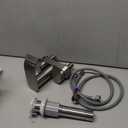 Ultimate Unicorn Waterfall Bathroom Sink Faucet Brushed Nickel, Two Handles Bathroom Faucet with Metal Pop up Sink Drain Stopper, Two Or 3 Holes Bathroom Basin Mixer Tap with Deck Mount Plate