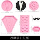 Father's Day Silicone Molds Set, Mustache Necktie Chocolate Candy Molds for Birthday Father's Day Cake Decoration Cupcake Toppers Gum