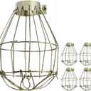 5pcs Metal Lamp Bulb Guard Clamp Light Bulb Cage Guard Metal Bulb Guard Lamp Cage Hanging Industrial Lamp Covers Pendant Decor for Home Bar