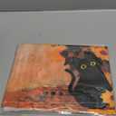 Flour Sack Kitchen Towels - Set of 2 Cotton Dish Towels with Hanging Loop Decorative 16x26 Inch Absorbent Cute Design for Housewarming Gifts, Cat Blossom