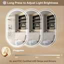 BEAUTYPEAK 40x24 LED Oval Bathroom Mirror with Lights, Backlit + Front Lit