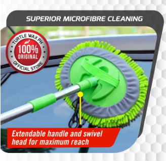 Car Wash Brush Long Stainless Steel Handle Microfiber Car Cleaning Brush Kit for Car RV Truck (Mop)