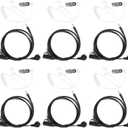 Walkie Talkie Headset for Cobra 1 Pin Acoustic Tube Earpiece with Mic Headsets with PTT Compatible with Cobra Talkabout CXT195 CX112 ACXT1035r ACXT145 ACXT545 PX655 RX385 RX685 Two Way Radio(6 Pack)