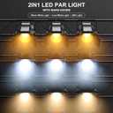 Stage Lights with Barn Doors, 200W COB LED Par Can Lights Spotlights, 2 in 1 Cool White & Warm White DMX512 Sound Activated Uplights for Events Parties Wedding Theater Church Concert Dance