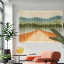 IOWER Macrame Wall Hanging Dip Dye Mountain Wall Art Large Boho Fiber Macrame Wall Decor for Bedroom Living Room Nursery Wedding Backdrop 57" W x 35" L