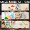 Knit Patch Looms Kit, Looms Knitting Kit for Beginners, Small Mini Darning Looms Wooden Patchwork Weaving Tool Set for Quickly Sewing Repair, Sewing Craft Supplies