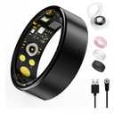 Smart Ring for Women Men, Health Tracker with Heart Rate/Blood Oxygen/Blood Pressure/Sleep Monitoring/Step Counting, IP68 Waterproof Fitness Ring (Black, 9#)