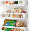 Floating Shelves for Wall, Premium Bamboo Wood, Fully Assembled - Nursery Book Shelves, Nursery Decor, Book Shelf for Kids Rooms, Set of 3 White