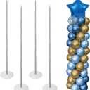 4 Sets Metal Balloon Stand, Balloon Arch Kit of 4, 7 Feet Adjustable, Durable, Ideal for General Celebrations, Children, Unisex, Christmas, Event Planners, Party Organizers, 84 Inches