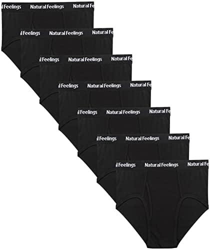 Natural Feelings Men's Briefs Underwear Multipack Mens Cotton Full Rise Briefs with Comfort Waistband XXL… 7 Pack Black