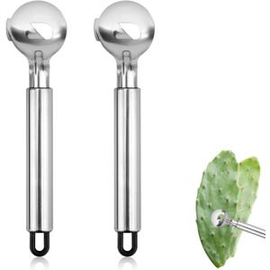 4 x 2pcs Spoon Cactus Peeler, Stainless Steel Cuchara Pelador de Nopales Multi-Function Pelador de Nopales Cactus Peeler Tool Chinese Noodle Cutter for Kitchen Gadgets Accessory