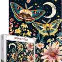 Butterfly in Flowers Jigsaw Puzzles for Adults 1000 Pieces Boho Pictures Night Moon DIY Puzzles for Challenging Family Activity Games Wall Decor Art Craft Unique Gifts 20x27 Inches