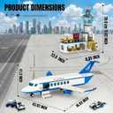 City Passenger Airplane Building Blocks Set with Plane,Airport, Terminal and Trailer Creative Building Model Toy Gift for Adults Aviation Lovers Idea