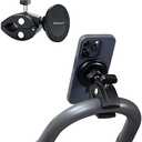 Phone Holder Mount Magnetic Accessories: Fitness Equipment Gym Motorcycle Handlebar, Exercise Bike, Treadmill, Stroller, Cart, for Magsafe iPhone 16 15 14 13 12 Plus Pro Max & All Phone Stand Clamp