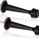 2 Pack Solid Rigid Door Stops - Heavy Duty Door Stoppers Wall Protector with Soft Rubber Tips, Oil Rubbed Bronze