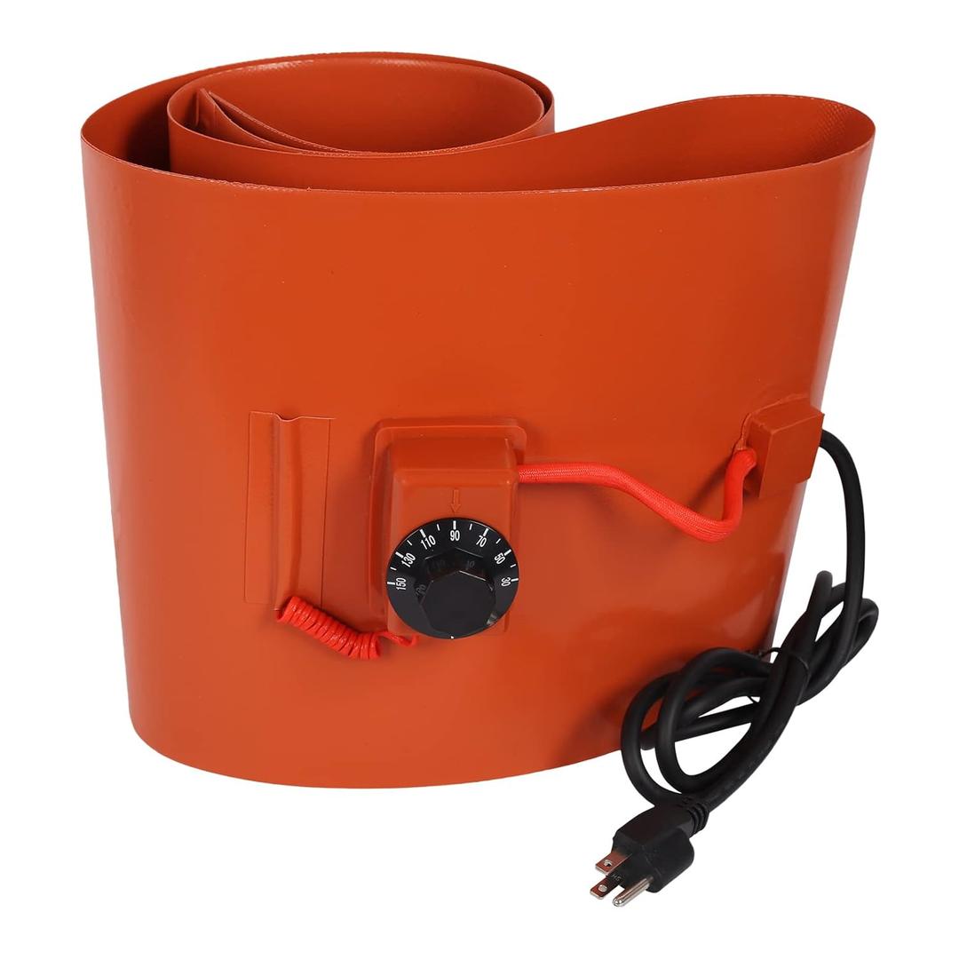 55-Gallon Drum Pail Heater Pad-Band - Nopower Silicone Barrel Heat Pad Warmer Electric 150 120V 10inch