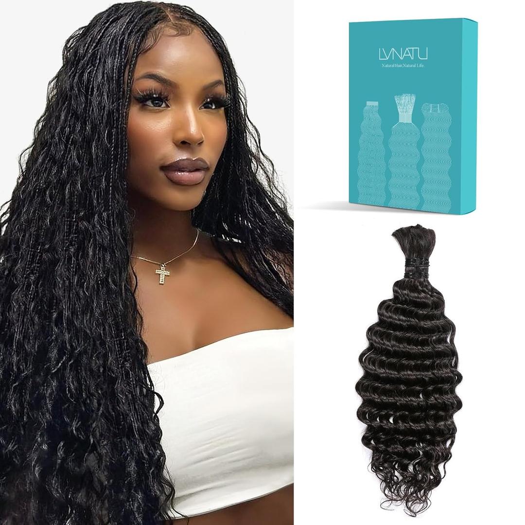 Boho Braids Human Hair Bulk 2 Bundles 100g 18 Inch Natural Black