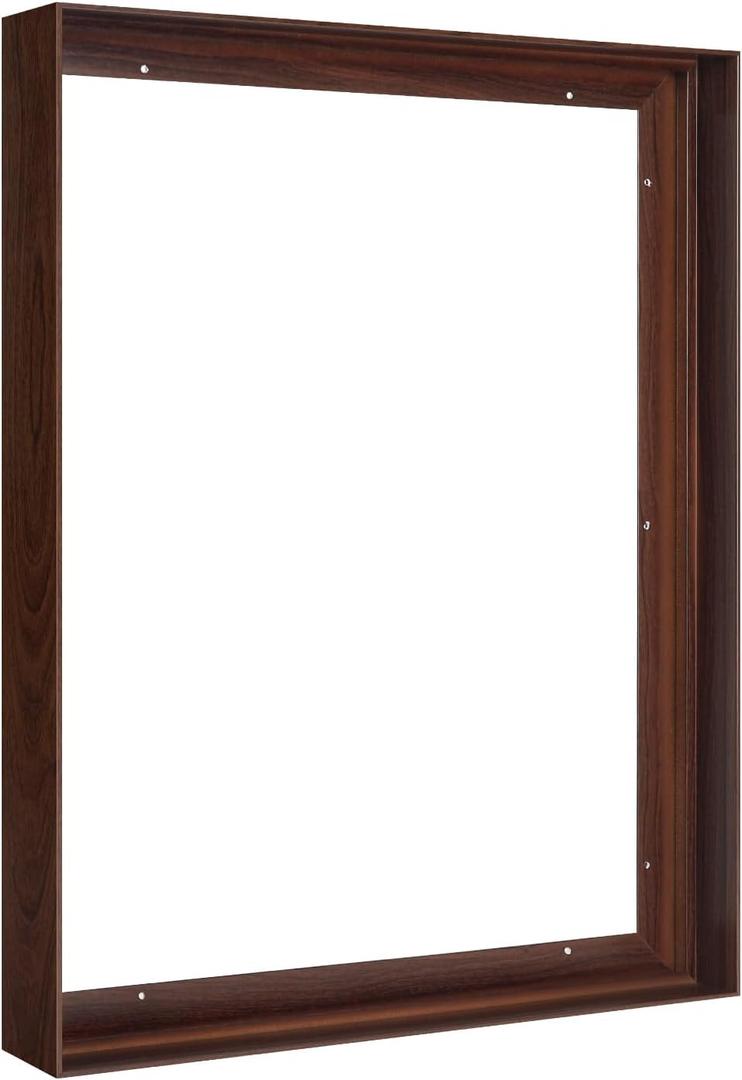 Metal Floating Frame for 24x32 Canvas Paintings, DIY With 1.5 Inch Deep, Modern Floater for Portrait Landscape Living Room Bedroom Office Wall Art Decor (Walnut)