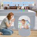 XVISHX Baby Playpen 50 x 50 Inch Play Pen Playards, Playpen for Babies and Toddlers, Baby Playard for Indoor & Outdoor Active Center Game Fence, with Skin-Friendly Fabric and Soft Breathable Mesh Grey