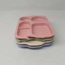 RUIBOLU Large 12 Inch Divided Plates for Kids Adults, Wheat Straw Portion Control Plate, Reusable Plastic Compartment Plates,Unbreakable Dinner Plates Dessert Plates, BPA Free (4 Pack-Beige/Pink/Green/Blue)