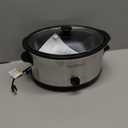 West Bend Slow Cooker 6-Quart Manual Crockery Style with Dishwasher Safe Oval Ceramic Crockpot and Glass Lid Two Temperature Settings Plus Keep Warm, 330-Watts, Silver