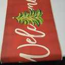 Artoid Mode Red Xmas Tree Christmas Welcome Doormat, Winter Home Decor Low-Profile Switch Rug Door Mat Floor Mat for Indoor Outdoor 17x29 Inch