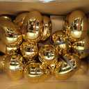 JOYIN 15 Pieces Shiny Golden Metallic Easter Eggs 2.3" in Gold Color for Filling Specific Treats, Easter Theme Party Favor, Easter Hunt, Basket Stuffers Fillers, Classroom Prize Supplies Toy