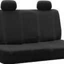 FH Group Car Seat Covers Rear Set Cloth - Car Seat Covers with Removable Headrest,Universal Fit,Automotive SeatCovers,Washable Car SeatCover for SUV,Sedan,Van Black