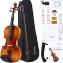 LeSage Violin 1/2 Set,Spruce Top, Maple Back & Sides, Ebony Fingerboard & Pegs,Aluminum-Magnesium Alloy Strings, Ebony Bow, Wood Shoulder Rest,with Case,Tuner, Rosin,Mute,Fingerboard Stickers