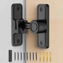 Sliding Barn Door Lock Hardware, 90 Degree Locks for Barn Doors, Flip Gate Latches for Garden, Bathroom, Outdoor, Garage, Window (Black)
