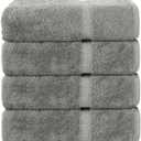 Chakir Turkish Linens | Hotel & Spa Quality 100% Cotton Premium Turkish Towels | Soft & Absorbent (4-Piece Bath Towels, Gray)