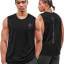 Flafens Tank Tops Men - Sleeveless Shirts for Men Graphic Cotton Mens Tank Tops Summer Fashion Casual Loose Fit Tanktop (Black, XL)