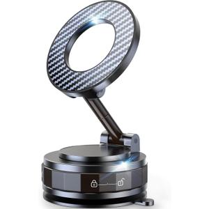 Vacuum Magnetic Car Phone Holder for MagSafe [89+LBS Suction & 3200gf Magnetic] 360° Adjustable Ultra Suction Cup Phone Holders for Your Car, Car Mount for iPhone 17 Pro Max 16 15 14 13 12 Air Plus