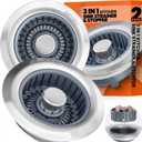 2 Pack Sink Drain Strainer - Sink Stopper, 3 in 1 Stainless Steel Kitchen Drain Plug with Deep Anti-Clog Basket and Odor-Blocking Seal, Pop-Up Design Fits Standard 3-1/2 Inch Sink (Silver)