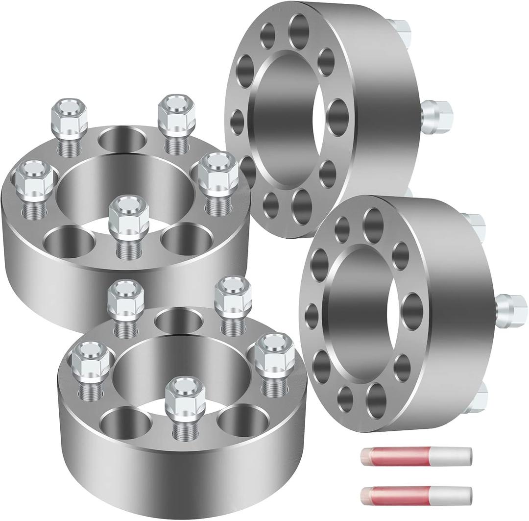 ECCPP 5 Lug 5x114.3 Wheel Spacer 2" 5x4.5 to 5x4.5 82.5mm 1/2"x20 fits for 2007-2013 for Ford Edge 1991-2010 for Ford Explorer 2010-2014 for Ford Taurus 1984-2001 for Jeep for Cherokee-4PCS Chrome