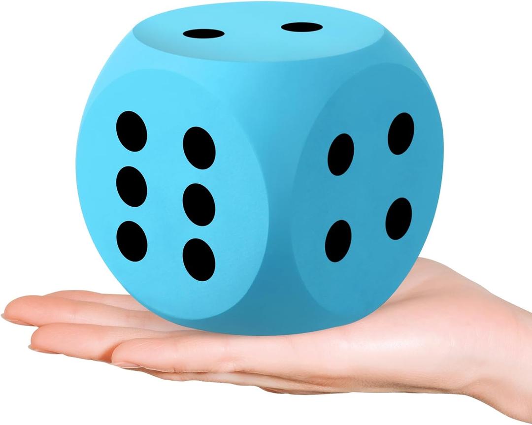 Shappy 3 Inches Foam Dice Fun Filled Large Educational Toy Kawaii Giant Decorative Eva Foam Jumbo Dice Big Square Building Blocks for Board Game Nights Learning Sessions (Sky Blue,1 Pc)