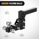 Nilight Trailer Hitch Tri-Ball Mount Fits 2'' Receiver
Tri-Ball 1-7/8''-6000LBS 2''-7500LBS 2-5/16''-10000LBS Capacity Chrome Trailer Ball Hitch with Solid Shank