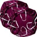 Yikko Velvet Chair Seat Cusion Covers for 14.96-18.89 Inch Office Computer Chair Covers, with Straps Washable Slipcovers Protector, Home, Dining Room Bar Wedding Party Decor (Dark Purple, 2)