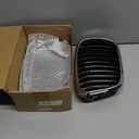 Pair Black Front Kidney Grille Grill Guard Compatible with 1997-2003 E39 520i 523i 525i 528i 530i 535i 540i M5 Chrome Frame (A14034)