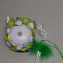 Interactive Cat Toys Rechargeable,Moving Concealed Feathers,Real Mouse Squeaky,Touch Activated Cat Kitten Toy Exercise Toys for Indoor Bored Adult Cats (green)