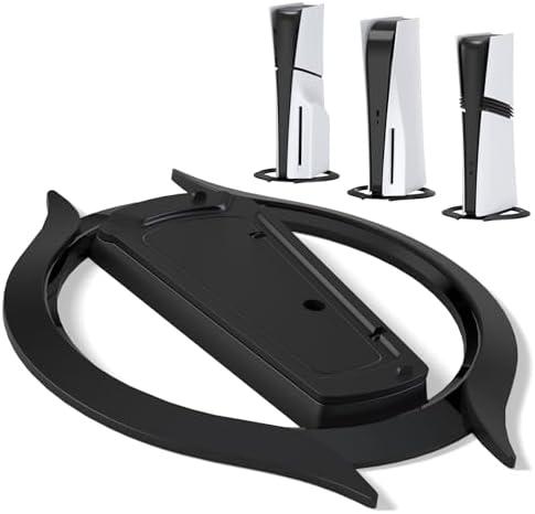 PlayVital Vertical Stand for ps5/Slim/Pro/Standard Console Disc & Digital, Space-Saving Holder Base Accessories for ps5/Pro/Slim with Anti-Slip Pads, Enhanced Stability - Black